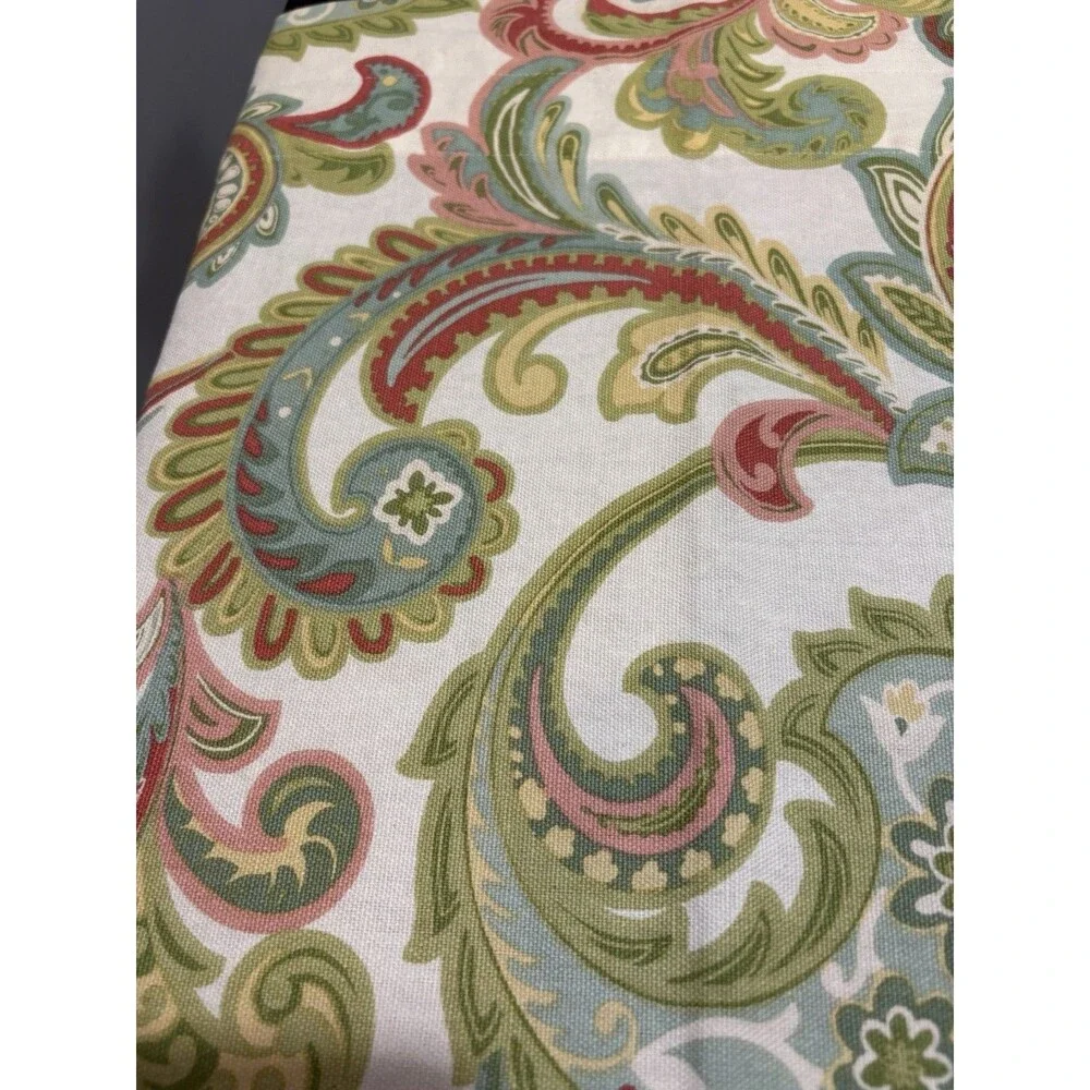 Valence Curtain Set Paisley Pattern Sage Pink Rust Modern Country Chic 51 X 15